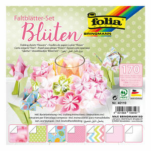 Faltblätter Set 170 Blatt sortiert - 50 Blatt im Format 15x15cm, 120 Blatt im Format 7,5x7,5cm, - Folia