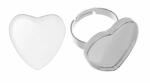 Fingerring Herzform silberfarben 25x27mm