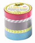 Washi Tapes 10m Neon Gelb 5 Motive - Klebeband aus...