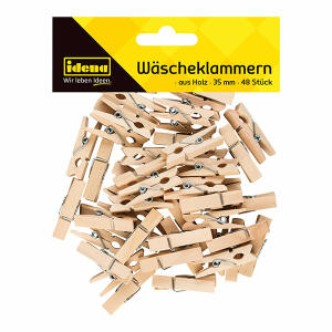 Wäscheklammern Idena 35mm 48 Stück aus Holz