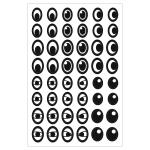 Ursus STICKER "AUGEN"SCHWARZ/WEIß 100 PAARE SORTIERT