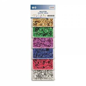 Pailletten 6mm 30g 6 Farben bunt glänzend - Glorex