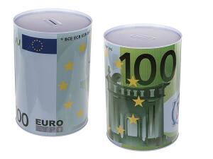 Spardose Metall 100 Euro Note