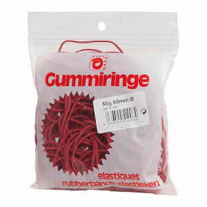 Gummiringe 50g, 60mm Ø rot