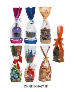 Zellglasbeutel 120x275mm 10er Set sortiert - Achtung! Jedes Motiv ist teilweise nicht lieferbar! - je Motiv 10 Stück in einer Packung: - Cacao - Uni Blau - Uni Fuchsia - Trend - Byzantin - Helsinki - Magie de Noel