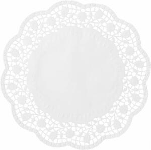 DEMMLER  Spitzenpapier Rose weiß 28cm 6St
