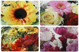 Platzdeckchen Blumen 4-fach