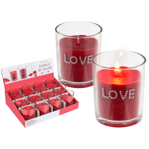 OOTB Rote Duftkerze (Rose) im Glas Love ca. 7 x 6 cm