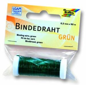 Basteldraht Bindedraht grün FOLIA 79158 0,3mm 50m