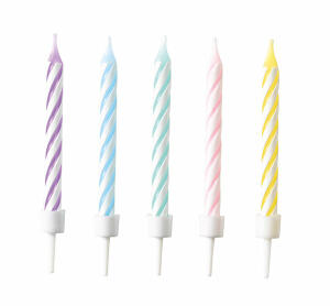 Geburtstagskerzen Pastel Rainbow, 10 Stück