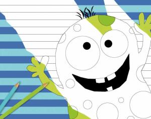 Tischsets Papier 12 Blatt 38x30cm, Manni Monster