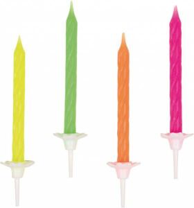 10 Geburtstagskerzen Neon sortiert
