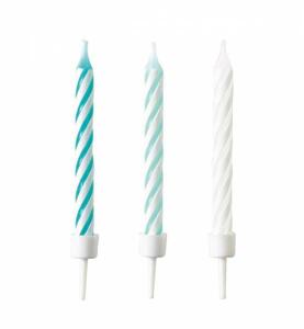 Geburtstagskerzen 10er Aqua Glamor