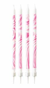 Geburtstagskerzen 12er marmoriert pink