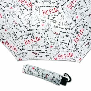 Taschenschirm Berlin Sketch weiß