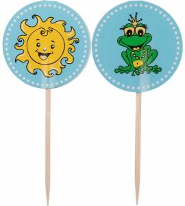 Deko Picker 10 Stück Frosch & Sonne, sortiert