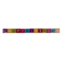 OOTB Farbiger Kerzenblock mit Schrift Happy Birthday