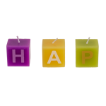 OOTB Farbiger Kerzenblock mit Schrift Happy Birthday