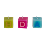OOTB Farbiger Kerzenblock mit Schrift Happy Birthday