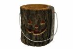 Windlicht aus Holz 12cm Motiv Halloween mit Kerze - in...