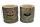 Windlicht aus Holz 15cm Motiv Halloween sortiert - mit Kerze und Henkel, in Baumstammoptik, - Motive Halloweengesicht oder Fledermaus, - Glas 80x110mm, Kerze 60x70mm, House Of Rustic