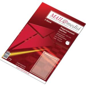 MAILmedia Papprückwandtaschen C4, ohne Fenster, 120 g/qm, weiß, 5 Stück