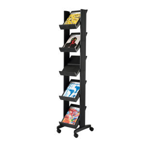 Paperflow Mobiler Prospektständer CORNER, schwarz