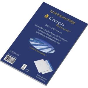 Cygnus Excellence Briefumschlag C4, haftkebend, weiß, Offset 100g, 10 Stück
