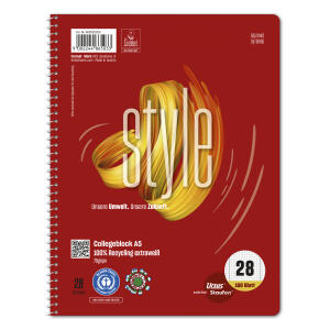Staufen Collegeblock A5 160 Bl 70g Lin 21 Green 5mm kariert