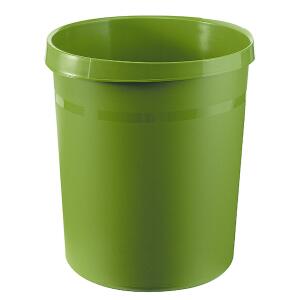 HAN Papierkorb GRIP - 18 Liter, rund, 2 Griffmulden, extra stabil, grün