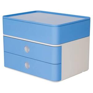 HAN SMART-BOX PLUS ALLISON Schubladenbox mit Utensilienbox - stapelbar, 2 Laden, snow white/sky blue