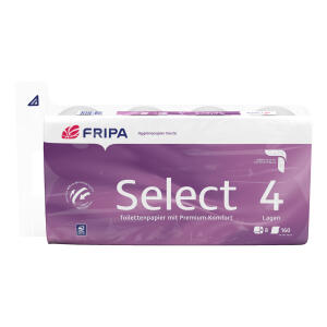 FRIPA Toilettenpapier Select - 4-lagig, geprägt, hochweiß, 8 Rollen à 160 Blatt