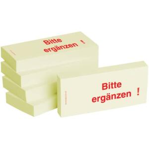 BIZSTIX Haftnotizen "Bitte ergänzen" - 75 x 35 mm, 5x 100 Blatt