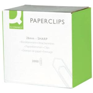 Q-Connect Büroklammern,  26 mm glatt, 2000 Stück