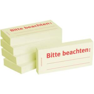 BIZSTIX Haftnotizen "Bitte beachten" - 75 x 35 mm, 5x 100 Blatt