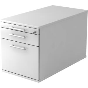 Hammerbacher Rollcontainer - 42,8 x 51,2 x 80 cm, 1 Schub, Hängeregistratur, Relinggriff, Weiß
