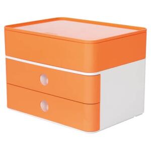 HAN SMART-BOX PLUS ALLISON Schubladenbox mit Utensilienbox - stapelbar, 2 Laden, snow white/apricot orange