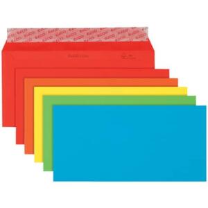 Elco Briefumschlag Color - DL, Kleinpackung 20 Stück, 5 Farben sortiert, haftklebend