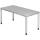 Hammerbacher Schreibtisch 4-Fuß-Gestell rund - 160 x 68-76 x 80 cm, höhenverstellbar, Grau/Silber