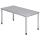 Schreibtisch 4-Fuß-Gestell rund - 160 x 68-76 x 80 cm, Grau/Silber