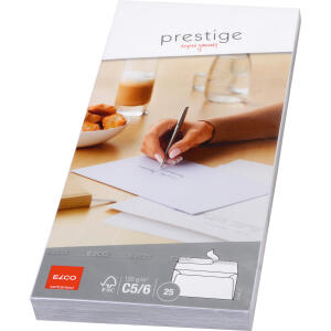 Elco Briefumschlag Prestige - DL, 25 Stück, hochweiß, haftklebend