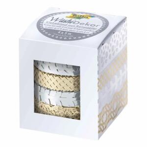Klebefilm Washi-Tape 4RL sort FOLIA 29402 Hotfoil Silber/Gold