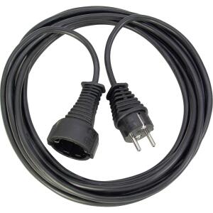 brennenstuhl Qualitäts-Kunststoff-Verlängerungskabel - 3 m, schwarz, H05VV-F 3G1,5