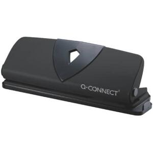 Q-Connect Doppellocher mit Anschlagschiene - 16 Blatt, schwarz