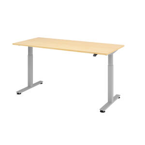 Hammerbacher Sitz-Steh-Schreibtisch mit T-Fuß - 180 x 72-119 x 80 cm, elektr. höhenverstellbar, Ahorn