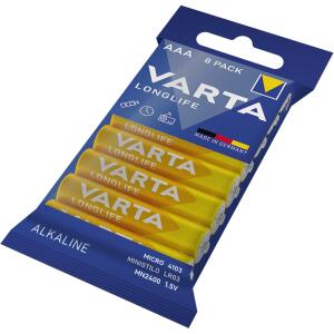 Varta Batterien LONGLIFE - AAA, 8 Stück Alkali