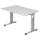 Hammerbacher Schreibtisch C-Fuß - 120 x 65-85 x 80 cm, höhenverstellbar, Weiß/Silber