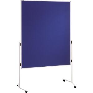 FRANKEN Moderationstafel ECO - 120 x 150 cm, blau/Filz, mit Rollen