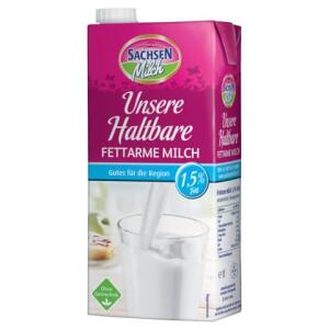 Haltbarmilch 1,5% Fett 12 PG SACHSENMILCH 50737 12x1 Liter