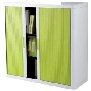 Paperflow Rollladenschrank easyOffice 1-Meter Schrank, inkl. 2 Fachböden, weiß/grün